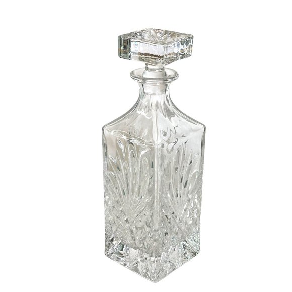 Whiskey Decanter and Square Stopper Dublin by Godinger 11" Diamond Pattern - Picture 1 of 7